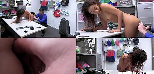  Security guy fingering and fucked petite teens Sarah Lace tight asshole